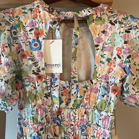 enmerci Bubble hem Flower Garden floral dress. Sz M - Picture 7 of 12